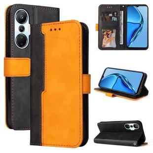 For Infinix Hot 20S Stitching-Color Leather Phone Case(Orange)