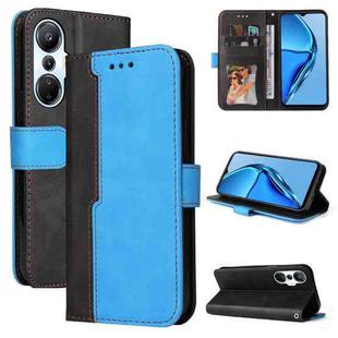 For Infinix Hot 20S Stitching-Color Leather Phone Case(Blue)