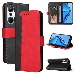 For Infinix Hot 20S Stitching-Color Leather Phone Case(Red)
