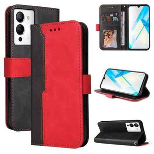 For Infinix Note 12 / G96 Stitching-Color Leather Phone Case(Red)