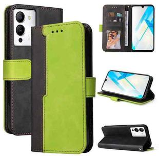For Infinix Note 12 / G96 Stitching-Color Leather Phone Case(Green)