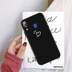 For Galaxy A40 Three Dots Love-heart Pattern Colorful Frosted TPU Phone Protective Case(Black)