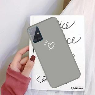 For Galaxy A71 Three Dots Love-heart Pattern Colorful Frosted TPU Phone Protective Case(Grey)