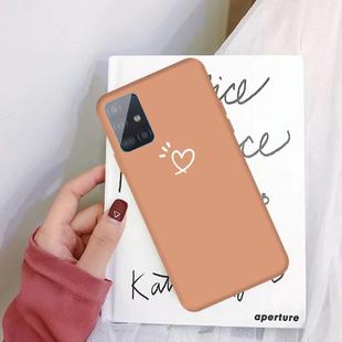For Galaxy A71 Three Dots Love-heart Pattern Colorful Frosted TPU Phone Protective Case(Coral Orange)