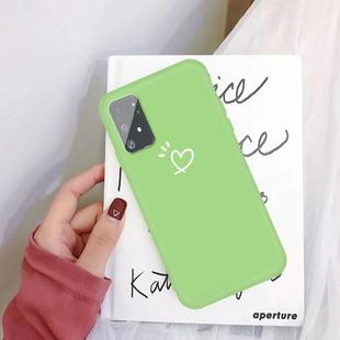 For Galaxy A91 / S10 Lite (2020) Three Dots Love-heart Pattern Colorful Frosted TPU Phone Protective Case(Green)