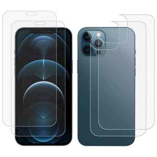 For iPhone 12 Pro 2pcs Front And 2pcs Back 9H 2.5D Tempered Glass Film Set