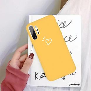 For Galaxy Note 10 Pro Three Dots Love-heart Pattern Colorful Frosted TPU Phone Protective Case(Yellow)