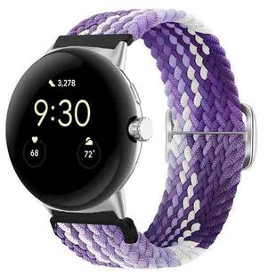 For Google Pixel Watch Buckle Nylon Braided Watch Band(Purple)