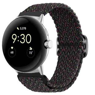 For Google Pixel Watch Buckle Nylon Braided Watch Band(Starlight Black)