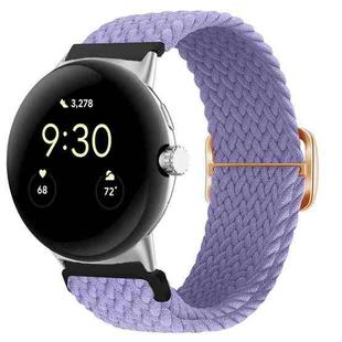 For Google Pixel Watch Buckle Nylon Braided Watch Band(Lavender)