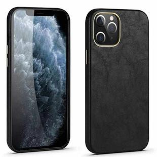 For iPhone 12 mini Lamb Texture Leather All-inclusive Shockproof Phone Case(Black)