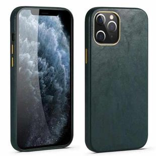 For iPhone 12 Lamb Texture Leather All-inclusive Shockproof Phone Case(Green)