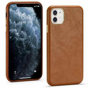 For iPhone 11 Lamb Texture Leather All-inclusive Shockproof Phone Case(Brown)