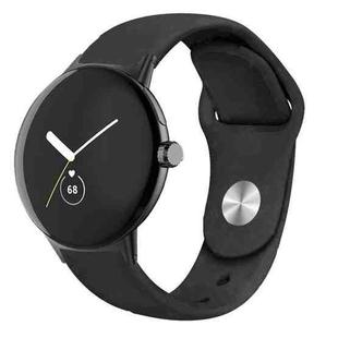 For Google Pixel Watch Solid Color Reverse Buckle Silicone Watch Band(Black)