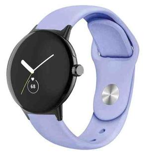 For Google Pixel Watch Solid Color Reverse Buckle Silicone Watch Band(Light Purple)