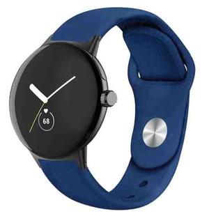 For Google Pixel Watch Solid Color Reverse Buckle Silicone Watch Band(Midnight Blue)