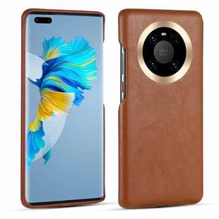 For Huawei Mate 50 Lamb Texture Leather All-inclusive Shockproof Phone Case(Brown)