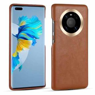 For Huawei Mate 40 Pro+ Lamb Texture Leather All-inclusive Shockproof Phone Case(Brown)