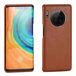 For Huawei Mate 30 Lamb Texture Leather All-inclusive Shockproof Phone Case(Brown)