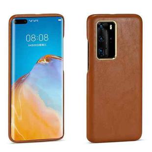 For Huawei P40 Pro+ Lamb Texture Leather All-inclusive Shockproof Phone Case(Brown)