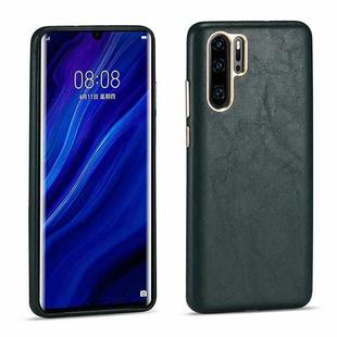 For Huawei P30 Pro Lamb Texture Leather All-inclusive Shockproof Phone Case(Green)