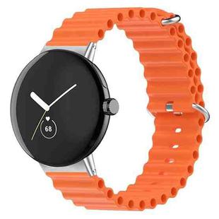 For Google Pixel Watch Ocean Silicone Watch Band(Orange)