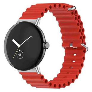 For Google Pixel Watch Ocean Silicone Watch Band(Red)