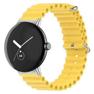 For Google Pixel Watch Ocean Silicone Watch Band(Yellow)