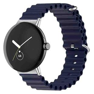 For Google Pixel Watch Ocean Silicone Watch Band(Midnight Blue)