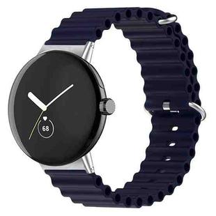 For Google Pixel Watch Ocean Silicone Watch Band(Midnight Color)