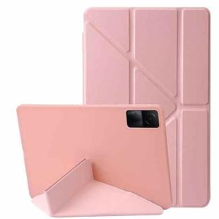 For Xiaomi Redmi Pad 10.6 Deformation Silicone Leather Tablet Case(Rose Gold)