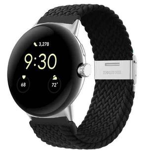 For Google Pixel Watch Metal Buckle Nylon Watch Band(Black)