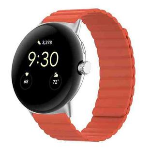 For Google Pixel Watch Two-section Magnetic Silicone Watch Band(Red)