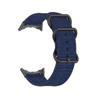 For Google Pixel Watch Three-ring Black Buckle Nylon Watch Band(Blue)