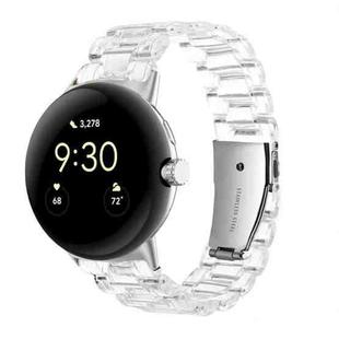 For Google Pixel Watch Three-beads Resin Watch Band(Transparent)