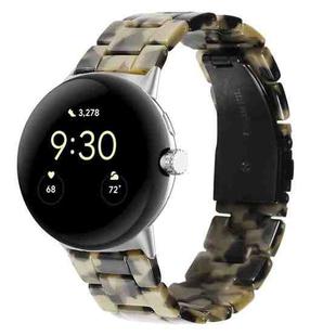 For Google Pixel Watch Three-beads Resin Watch Band(Dumb Army Green)