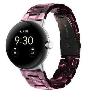 For Google Pixel Watch Three-beads Resin Watch Band(Purple Light)