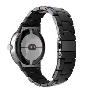 For Google Pixel Watch Three-beads Resin Watch Band(Black)