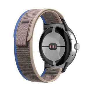 For Google Pixel Watch Loop Black Connector Nylon Watch Band(Blue)