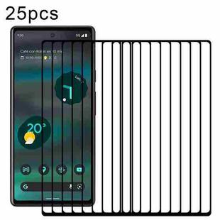 For Google Pixel 6a 25pcs Full Glue Full Cover Screen Protector Tempered Glass Film