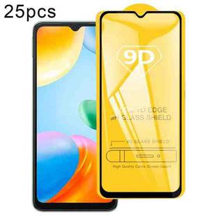 For Xiaomi Redmi 10C 25pcs 9D Full Glue Full Screen Tempered Glass Film