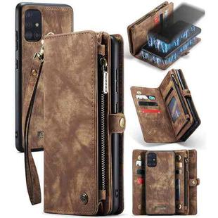 For Samsung Galaxy A51 CaseMe-008 Detachable Multifunctional Flip Leather Phone Case(Brown)