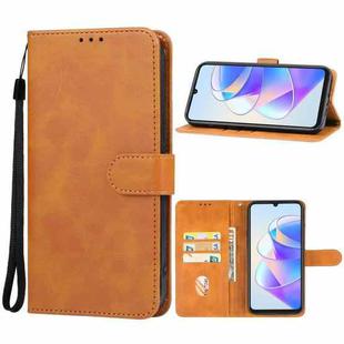 For Honor X7a Leather Phone Case(Brown)