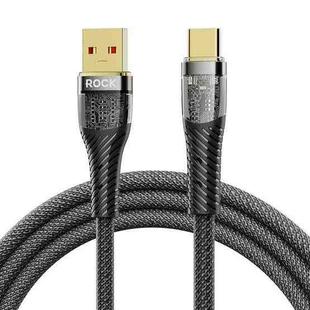 ROCK Z21 6A USB to USB-C/Type-C Transparent Fast Charging Data Cable, Length: 1.2m(Black)