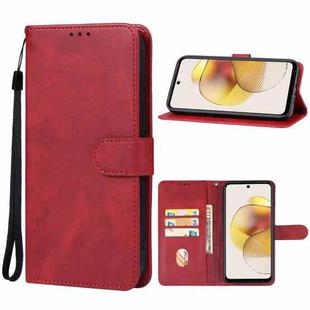 For Motorola Moto G73 Leather Phone Case(Red)