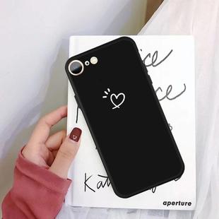 For iPhone SE 2022 / SE 2020 / 8 / 7 Three Dots Love-heart Pattern Colorful Frosted TPU Phone Protective Case(Black)
