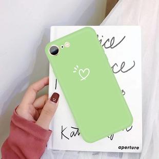 For iPhone SE 2022 / SE 2020 / 8 / 7 Three Dots Love-heart Pattern Colorful Frosted TPU Phone Protective Case(Green)