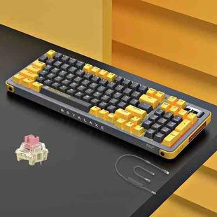 FOETOR Y98 Wireless 2.4G Multi-bluetooth Charging Gaming Keyboard(Yellow Black)