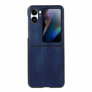 For OPPO Find N2 Flip Yellow Cow Texture PU Phone Case(Blue)