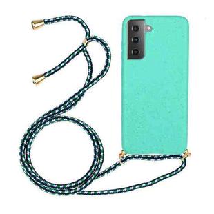 For Samsung Galaxy S23+ 5G Wheat Straw Material + TPU Protective Case with Lanyard(Green)